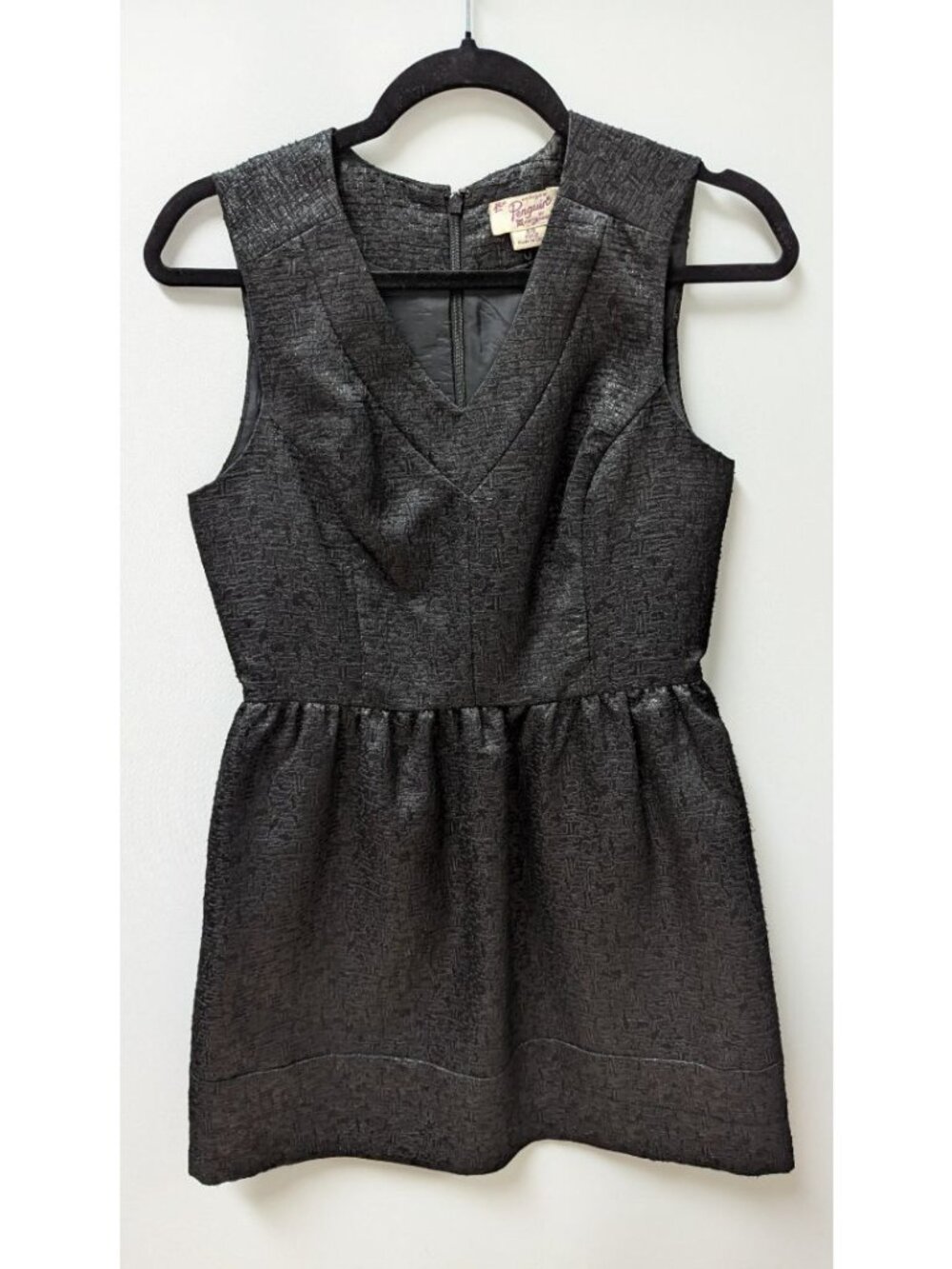 Original Penguin Black Textured Shimmer Vintage Mini Dress
